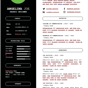 Graphic Designer- Resume Editable Word Template