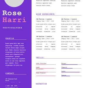 Photographer Editable Word Template -1