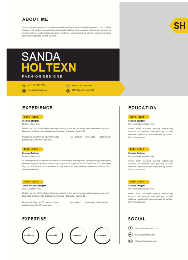 Fashion Designer Editable Word Template